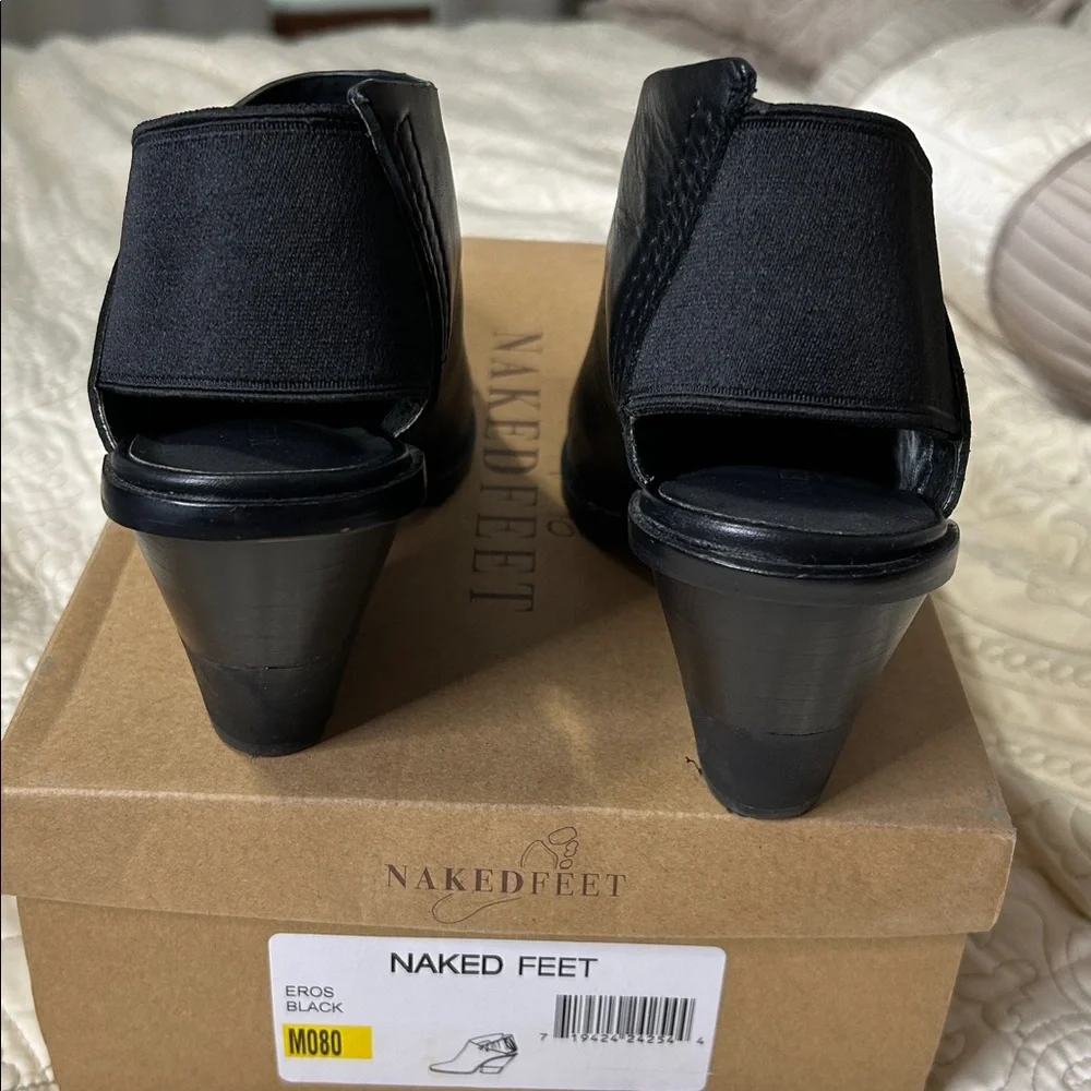 Naked Feet ladies size 8 medium width black shoes - Picture 4 of 5